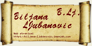 Biljana LJubanović vizit kartica